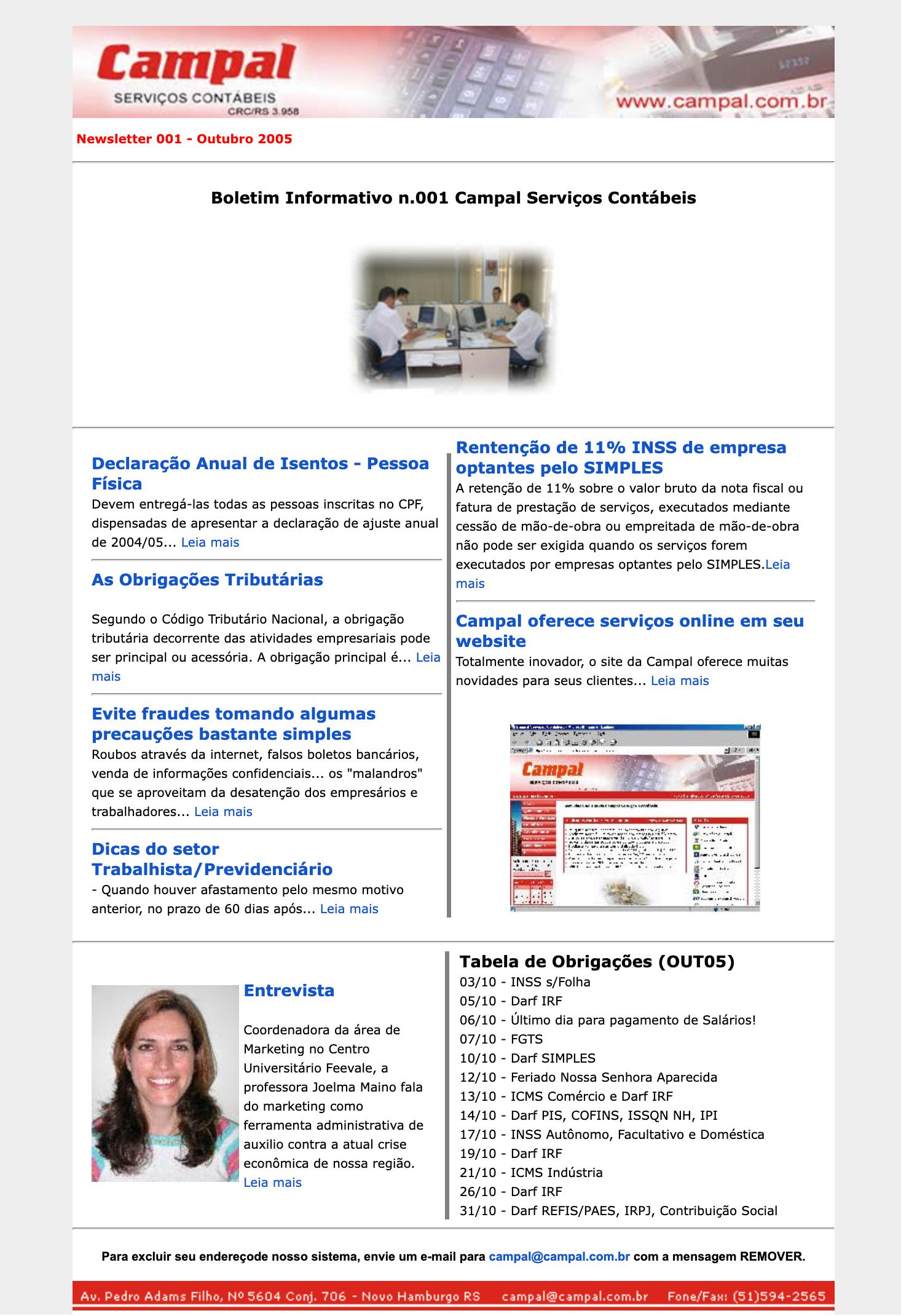 As 204 edições do Boletim da Campal